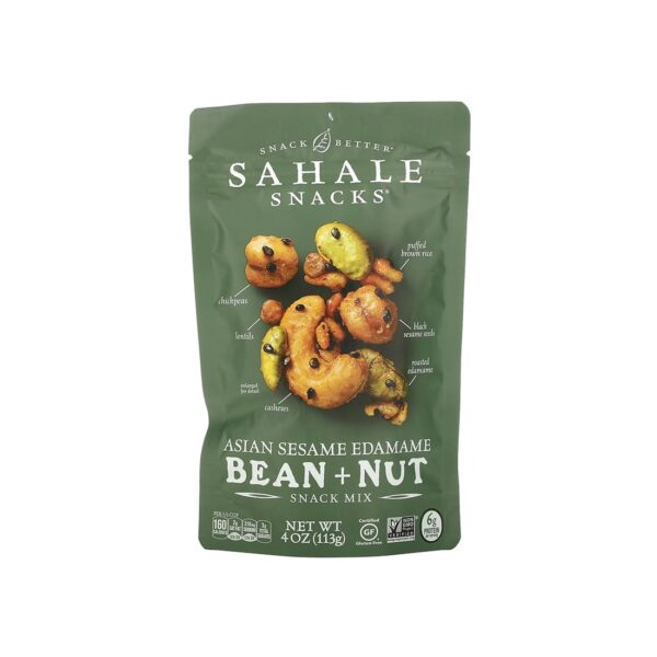 Sahale Snacks Asian Sesame Edamame Bean + Nut Snack Mix, 4 Ounces (Pack of 3)